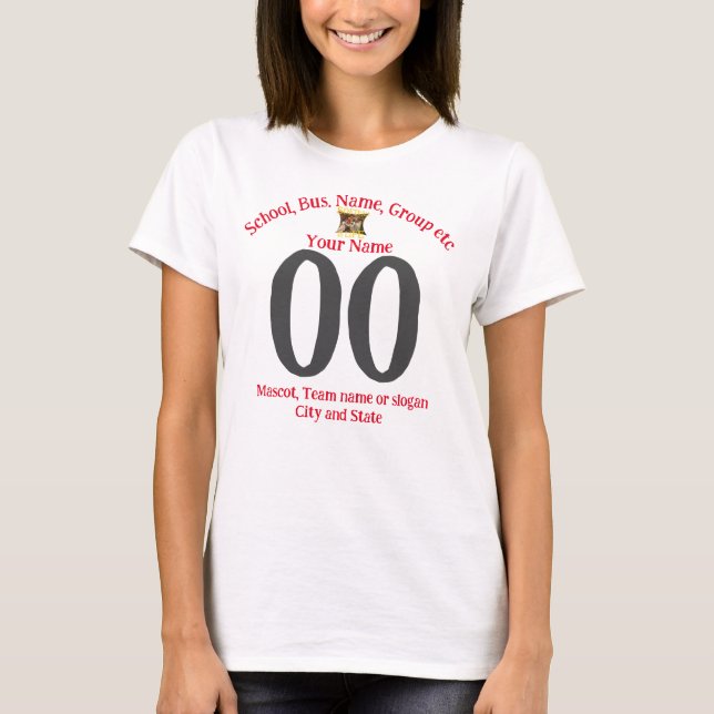 Camiseta Nome do Softbol Número Nome da Equipe Cidade Estad (Frente)