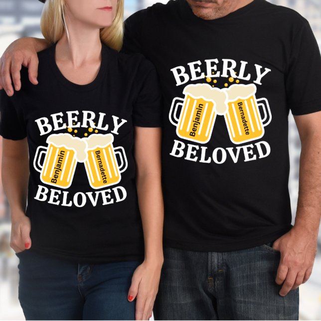 Camiseta Nome do Texto Correspondente ao Casal de Cerveja E (Criador carregado)
