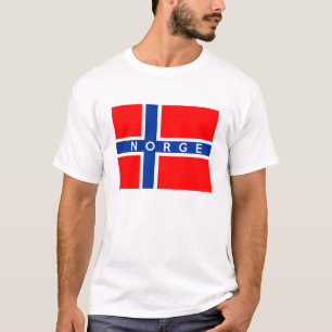 Camiseta nome do texto do norge do país da bandeira de