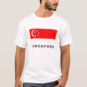 Camiseta nome do texto do país da bandeira de singapore