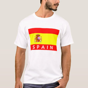 Camiseta Nome do texto do país do sinalizador de espanha