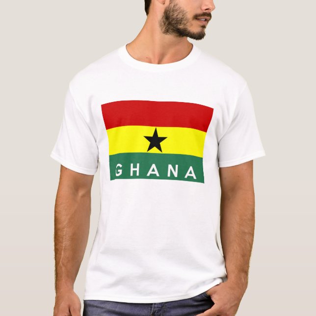 Camiseta nome do texto do sinalizador do país do ghana (Frente)