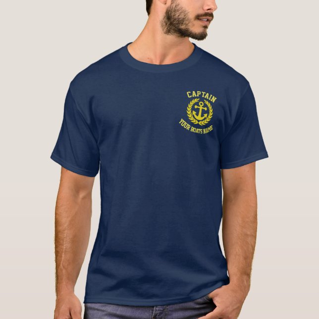 Camiseta Nome dos capitães e dos barcos do iate (Frente)