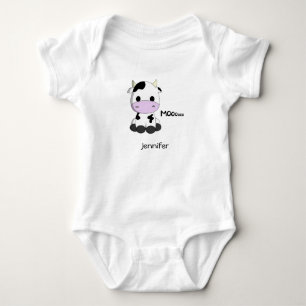 Camiseta Nome dos desenhos animados da vaca do kawaii do