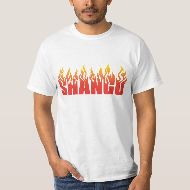 Camiseta Nome e chamas de Shango 02 (Frente)
