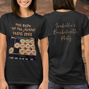 Camiseta Nome e Foto da Festa de Solteira Jackpot de Las Ve