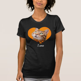 Camiseta Nome e Foto de Coração com Tipografia Moderna Fofa