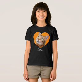 Camiseta Nome e Foto de Coração com Tipografia Moderna Fofa