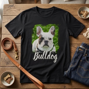 Camiseta Nome e Foto de Tipografia Moderna Simples de Pet