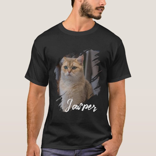 Camiseta Nome e foto personalizados modernos e simples para (Frente)