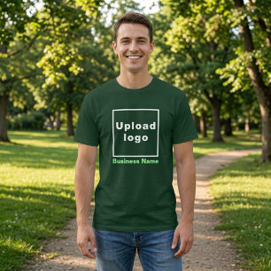 Camiseta Nome e logotipo de empresa em verde em florestas p