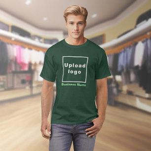 Camiseta Nome e logotipo de empresa em verde em florestas p