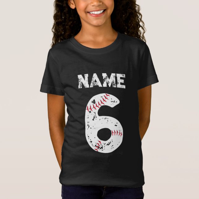 Camiseta Nome e número 6 Baseball, Equipe Baseball (Frente)