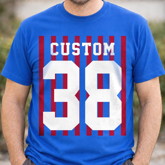 Camiseta Nome e Número de Espírito de Equipe Personalizado (Criador carregado)