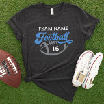 Camiseta Nome e Número do Jogador de Futebol Personalizado<br><div class="desc">Camisa de futebol frontal e traseira personalizada - mostrada em carvões preto Design apresenta o texto "Futebol" com texto que pode ser personalizado para o nome da equipe,  o sobrenome do jogador e o número de camisa. As cores branca,  azul e cinza podem ser personalizadas.</div>