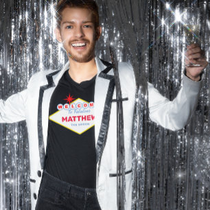 Camiseta Nome e Ocasião do Celebrante de Vegas