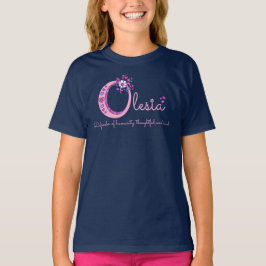 Camiseta Nome e significado das raparigas Olesia A Monogram