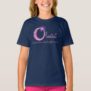 Camiseta Nome e significado das raparigas Olesia A Monogram