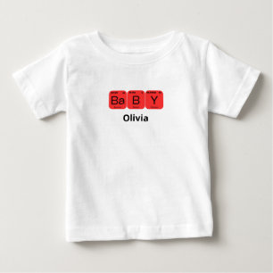 Camiseta Nome Editável do Elemento de Mesa Periódico do Beb