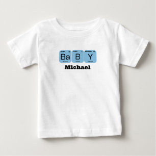 Camiseta Nome Editável do Elemento de Mesa Periódico do Beb