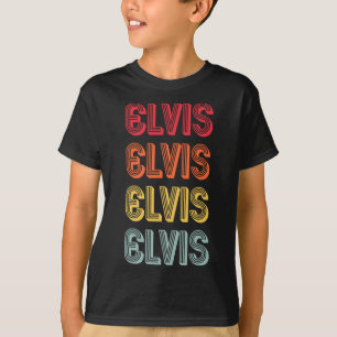 Camiseta Nome ELVIS Personalizado Funny Retro Vintage Birth