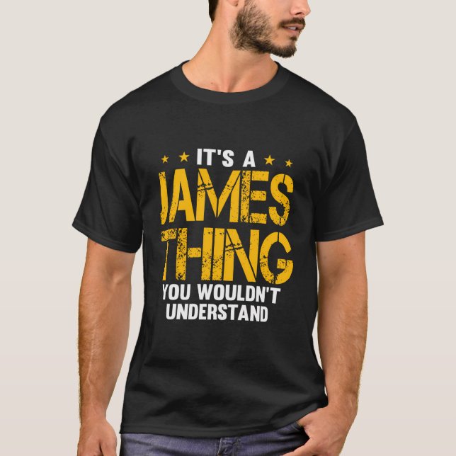Camiseta Nome Engraçado James Say (Frente)