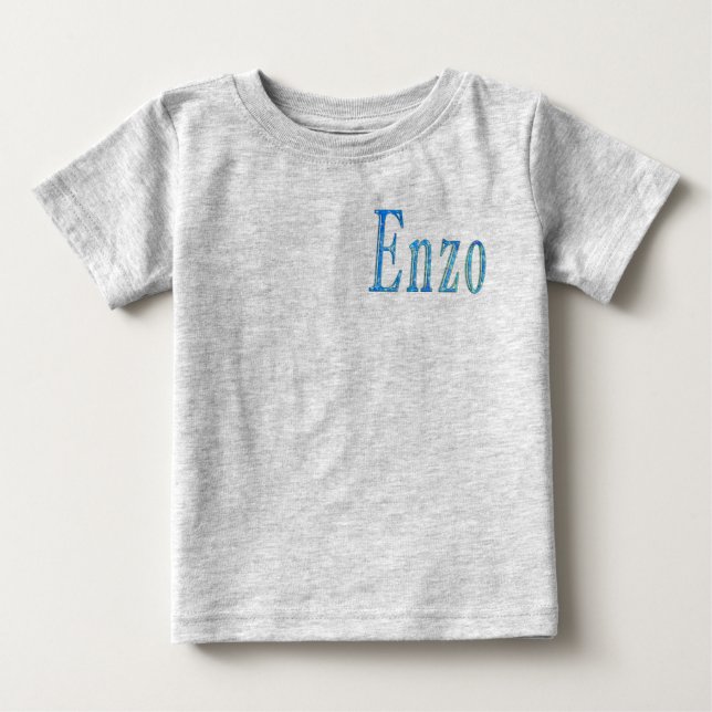 Camiseta Nome Enzo Estrelado Azul, (Frente)
