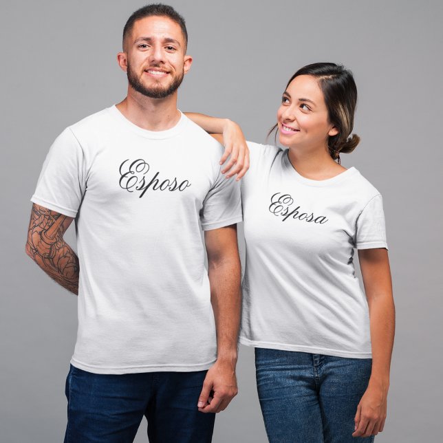 Camiseta Nome espanhol Esposo (Marido) Simples, Elegante (Criador carregado)