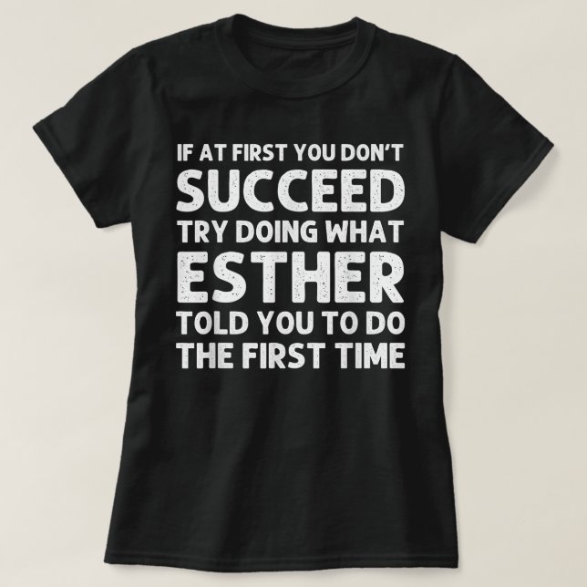 Camiseta Nome ESTHER Personalizado Aniversário Engraçado Na (Frente do Design)