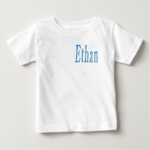 Camiseta Nome Ethan Estrelado Azul,