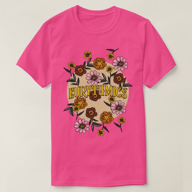 Camiseta Nome Eurítmico Flor Personalizado Flor Retro Flora (Frente do Design)