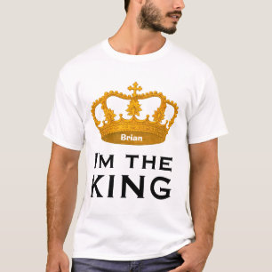 Camiseta Nome feito sob encomenda engraçado EU SOU o REI