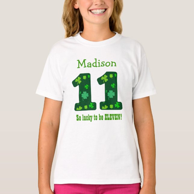 Camiseta Nome feito sob encomenda V10C do número do trevo (Frente)