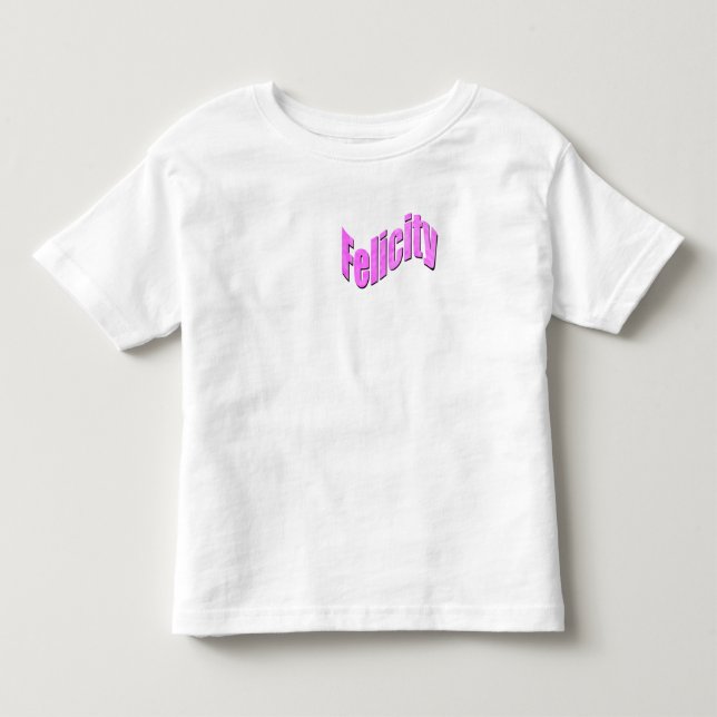 Camiseta Nome Felicity em Rosa, (Frente)