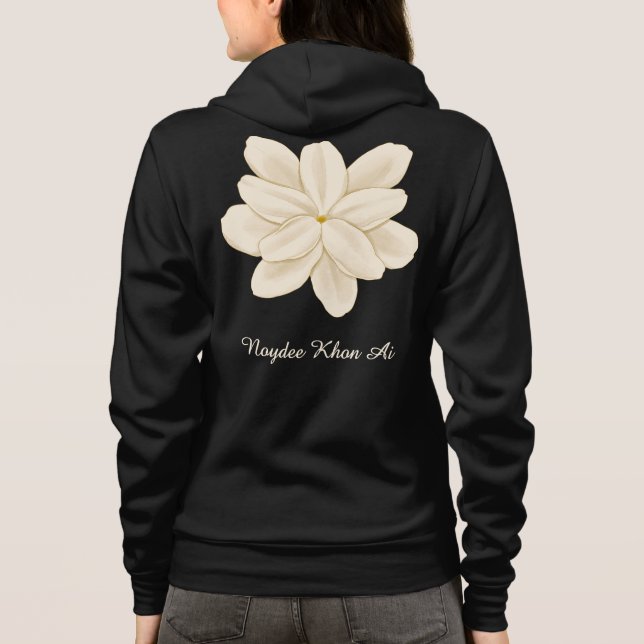 Camiseta Nome Flor Branca de Jasmim Frente e Verso (Verso)