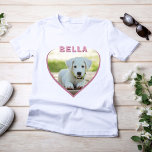 Camiseta Nome Fotográfico de Cão Cardíaco Proprietário de C<br><div class="desc">Foto de Cão Nome Cardíaco Proprietário de Cachorro T-Shirt. É uma camiseta excelente para uma mulher com um cachorro.</div>