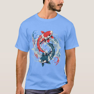 Camiseta Nome/Frase Personalizável Do Peixe Koi