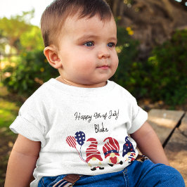 Camiseta Nome, Gnomos, 4 de julho de Newborn para 24mos Jer