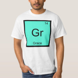 Camiseta Nome Grace Elemento Químico Tabela Periódica