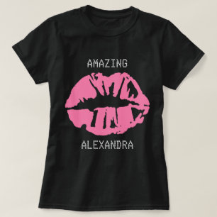 Camiseta Nome Incrível Beija Girly Personalizada Cor-de-ros