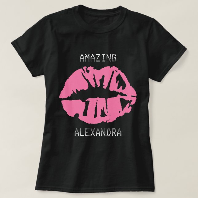 Camiseta Nome Incrível Beija Girly Personalizada Cor-de-ros (Frente do Design)