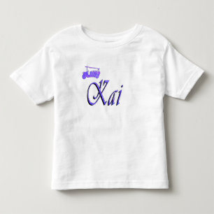 Camiseta Nome Kai Azul Com Caminhão de Bombeiros,