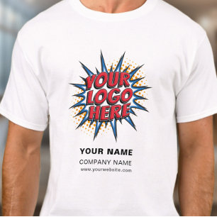 Camiseta Nome, Logotipo, Modelo de envio comercial - Branco