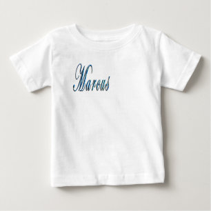 Camiseta Nome Marcus Azul, 