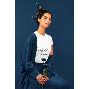 Camiseta Nome mínimo do monograma branco preto