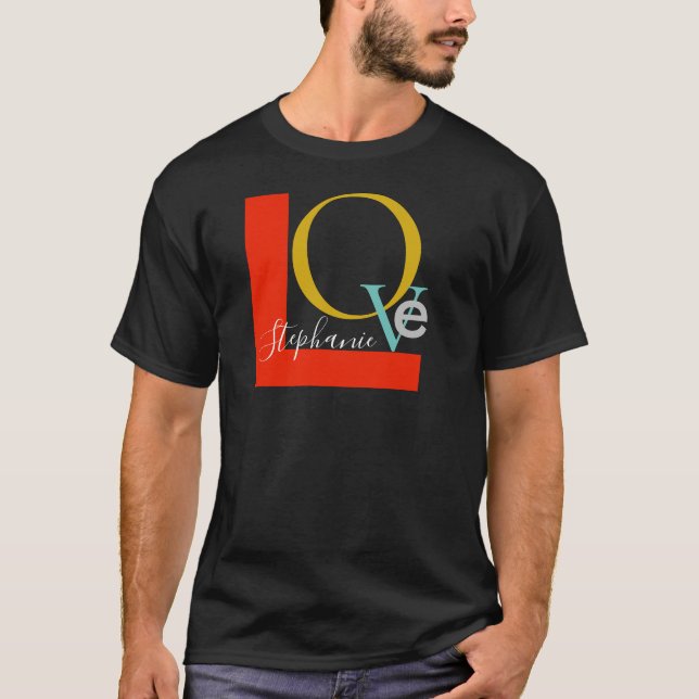 Camiseta Nome Monograma da Tipografia do Amor (Frente)