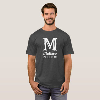 Camiseta Nome Monograma Masculino Personalizado do Noivo Ca