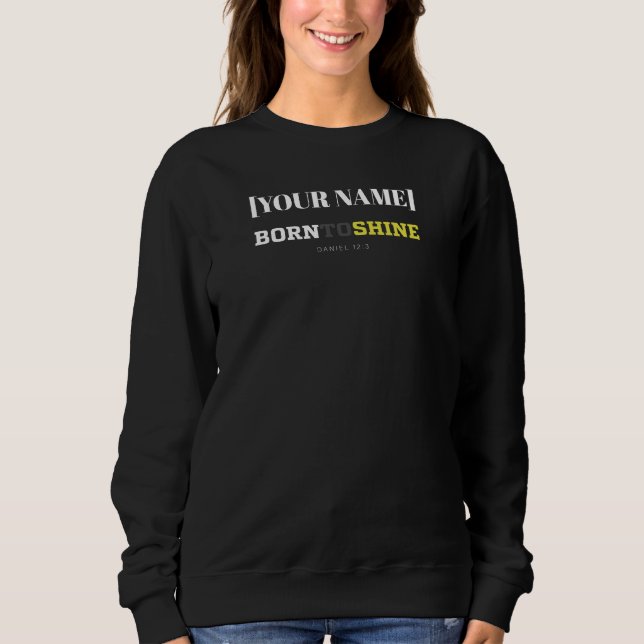 Camiseta [Nome] Nascido para Brilhar – Daniel 12:3 (Frente)