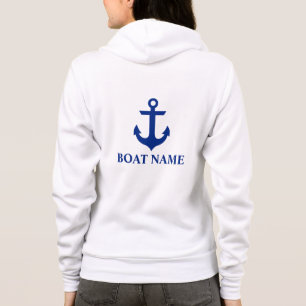 Camiseta Nome Náutico do Barco Anchor White W Hoodie