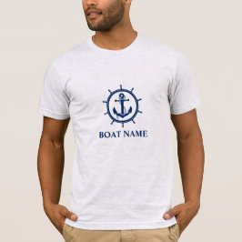 Camiseta Nome Náutico do Barco Ancorar Cinza da roda